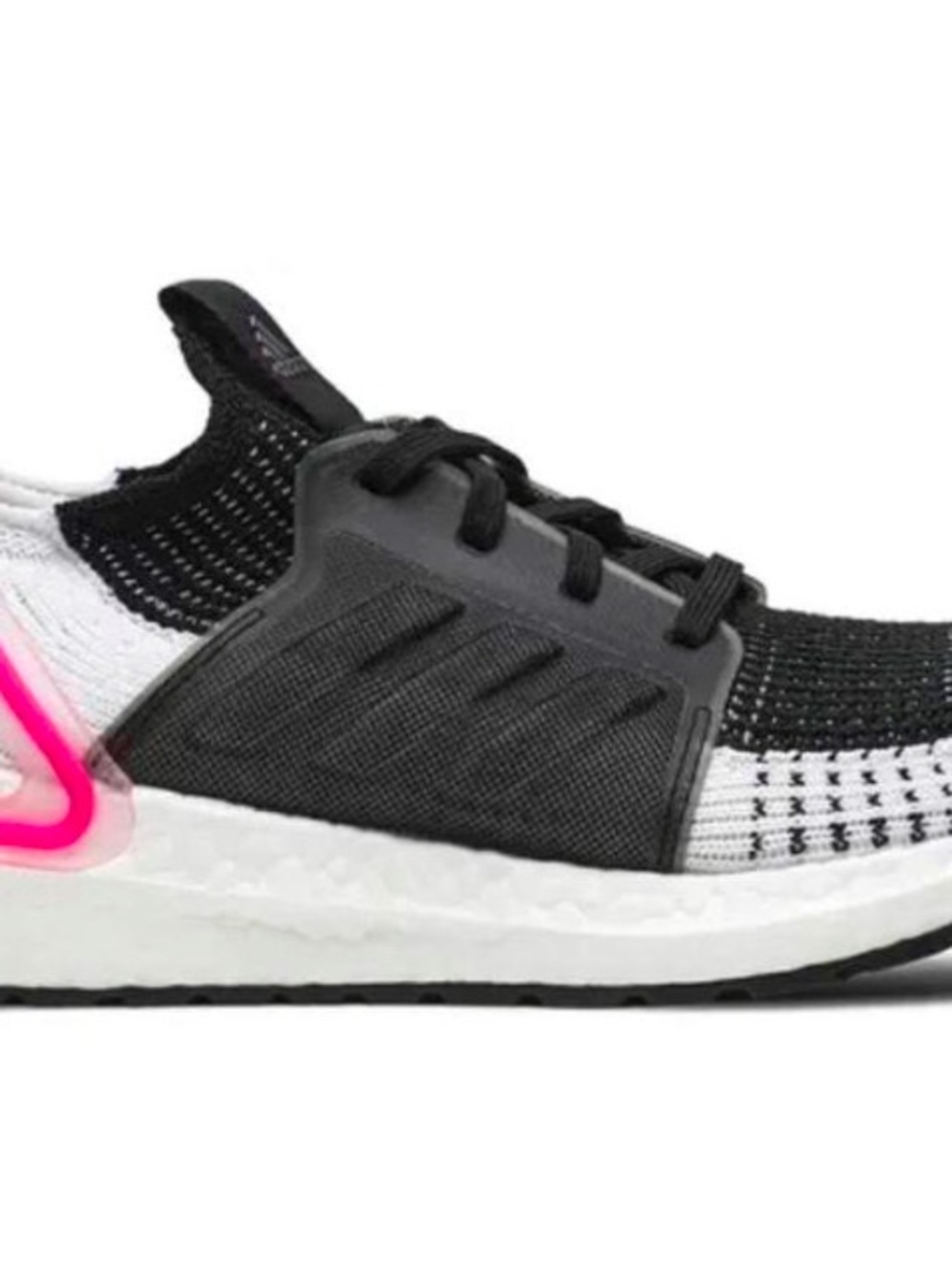 Adidas Ultraboost 19 Women's Black & White Running Sneakers with Pink Accent